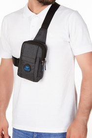 Resim Newish Polo Erkek Suya Dayanıklı Keten Kumaş Telefon Bölmeli Mini Omuz Çantası Çapraz Çanta Günlük Siyah Renk 