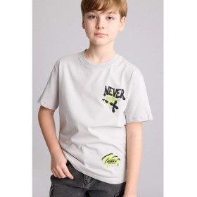 Resim DeFacto New Regular Fit Bisiklet Yaka Baskılı Kısa Kollu Tişört Erkek Çocuk H3079A826SM 