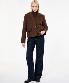 Resim Koton Çoban Dikişi Detaylı Düğmeli Uzun Kollu Cepli Kaşe Ceket Kahverengi 6wak20248ew Kahve 