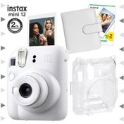 Resim Fujifilm Instax Mini 12 Fotoğraf Makinesi + 20'li Film + Kare Albüm + Şeffaf Kılıf Seti Beyaz 