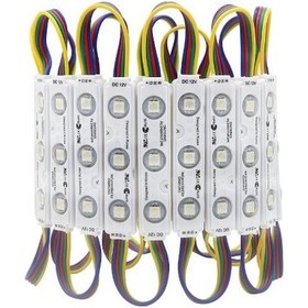 Resim 12 Volt 0.72 Watt 3'Lü Samsung RGB Mercekli Modül Led (10 Adet) 