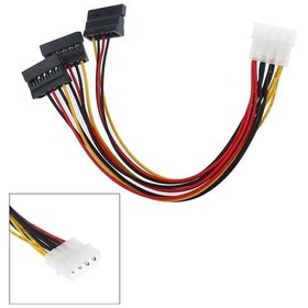Resim 5101 Üçlü 3 Port ide Molex Sata Power Hdd 4 pin Güç Kablosu 