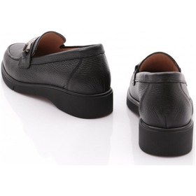 Resim Dgn 3001-2 Kadin Aksesuarli Loafer Ayakkabi Siyah Floater 
