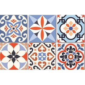 Resim Tink Kendinden Yapışkanlı Karma Meksika Desenli Pvc Karo 20X20 cm 6'lı Paket 