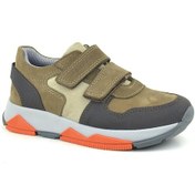 Resim Rakerplus Hakiki Deri Kahverengi Çocuk Sneakers Spor Ayakkabı 