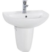 Resim Creavit 40X50 cm Batarya Delikli Lavabo + Yarım Ayak 