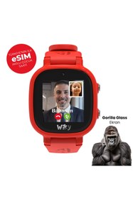 Resim Wiky Watch 5E Akıllı Çocuk Saati - Görüntülü Arama, Gps, Sos, Güvenli Alan, Anlık Konum (eSim) - Kırmızı 
