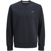 Resim Jack Jones Yazı Baskılı Bisiklet Yaka Erkek Sweatshirt 12284399 Siyah 