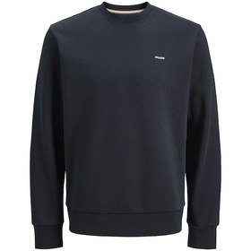 Resim Jack Jones Yazı Baskılı Bisiklet Yaka Erkek Sweatshirt 12284399 Siyah 