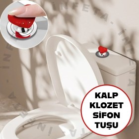 Resim Klozet Basma Buton Düğmesi Kulp, Kalp Klozet Kapağı Kulbu Şifon Tuşu 