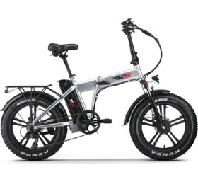 Resim RKS XS25 PRO 20 Jant Fat Bike Katlanabilir Elektrikli Bisiklet Gümüş Gri Renk 