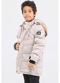 Resim Benitto Kids Benittokids Natural Kürklü Erkek Çocuk Kaban Bej 51237T 