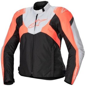 Resim Alpinestars Stella T-jaws V4 Wp Korumalı Kadın Motosiklet Montu Siyah Gri Oranj 