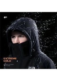 Resim Bemey Kışlık Açık Hava Sürüşü Yalıtımlı Tam Vücut Tulumu Su Geçirmez Soğuk Hava Tulumu 