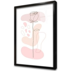 Resim Line Art Çiçek V Çerçeveli Cam Tablo-172080 