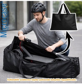 Resim Microcase 2in1 Set Scooter Taşıma Çantası 140x55x40 Cm + Zemin Koruyucu Scooter Matı Al5531 Siyah 