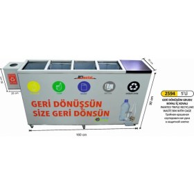 Resim Arı Metal Geri Dönüşüm Kovası 5 Li Pil Atıklı Boyalı Tekerli Özel Üretim 