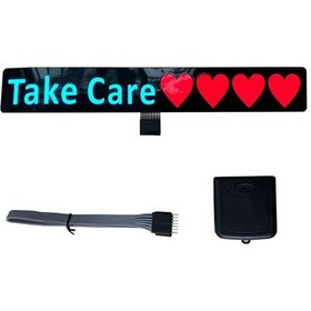 Resim Springsun Plastik Araba Işıklı Sticker - Kalp Desenli "take Care" - Led Işıklandırma - Pencere Bağlama - Aaa Pil Dahil Değil Siyah 
