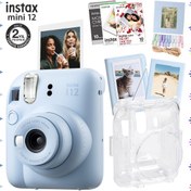 Resim Instax mini 12 Mavi Fotoğraf Makinesi-30'lu Film-Albüm-Mandal-Çerçeve ve Kılıf Mega Set 3 