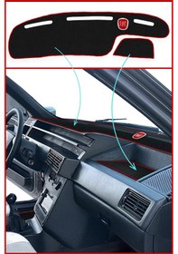 Resim Fiat Tipo Tempra Torpido Koruma Halısı Fiat Araç Kırmızı Saten Seyahat Boyun Yastığı 2'li Set 