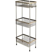 Resim System Antik Saten Mat Dikdörtgen Üçlü Ayaklı Duş Rafı (BA3013 047 ABM) 