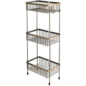 Resim System Antik Saten Mat Dikdörtgen Üçlü Ayaklı Duş Rafı (BA3013 047 ABM) 
