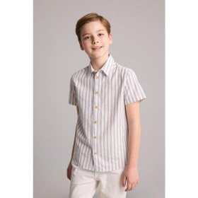 Resim DeFacto Regular Fit Çizgili Kısa Kollu Gömlek Erkek Çocuk H8139A826HS 