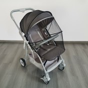 Resim Çoğu Bebek Arabası ve Puset için Uygun Nefes Alabilir Poliester Sivrisinek Ağı - Siyah Tam Kapsama Alanı, Dış Mekan Puset Aksesuarı | Görüş Panelleri ile Ağ Koruma 