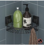 Resim Teknotel Easyfıx Yapışkanlı Askılı Banyo Köşe Rafı Mat Siyahdm255 Siyah 
