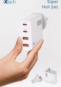 Resim İxtech 100W PD+QC 3.0 Süper Hızlı Portatif Başlıklı Adaptör 
