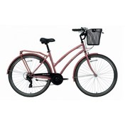 Resim BİSAN SERENITY S KADIN ŞEHİR BİSİKLETİ 46CM V 28 JANT 7 VİTES PEMBE SİLVER 