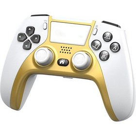 Resim Geekyou Altın Ps4 Kablosuz Oyun Kolu: Bluetooth, Altı Eksen, Programlanabilir Çift Titreşim, 600mah Şarjlı Pil, Ergonomik Tasarım 