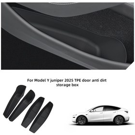 Resim For TESLA Model Y Juniper 2025 için yan kapılar için depolama kutuları, 4 adet ön ve arka kapı yuvaları için TPE tabakları, su geçirmez yan kapı depolama kutuları, araç iç aksesorileri. 