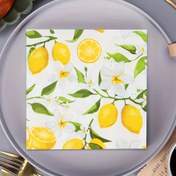 Resim 20 adet Panalisa Limon Baskılı Kağıt Bezleri - 2 Katmanlı, 33.02cm Parti, Düğün, Doğum Günü, Restoranlar ve Tatil Kutlamaları için Tek Kullanımlık Dekoratif Bezler, Yeşil Yapraklı Canlı Sarı Limonlar, Festivite Uygun Masa Örtüsü | Canlı Limon Tasarımı | Kaliteli Baskı, Limon Suyu, Noel için En İyi 