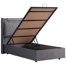 Resim Setaymobilya Baza, Zagreb Tek Kişilik Baza + Başlık Seti, Gri 