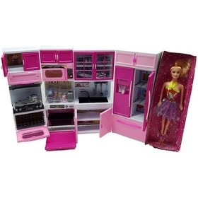 Resim Prenses Mutfak Seti Barbie Bebek 4 Parça Mutfak Seti 