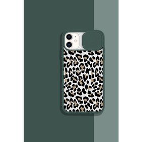 Resim Gritty iPhone 11 Uyumlu Kamera ve Lens Koruyuculu Leopar Desenli Telefon Kılıfı 