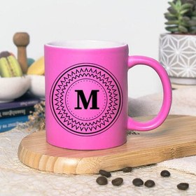 Resim Pembe Renk Kadına Hediye Harfli Kupa Bardak 