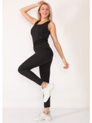 Resim Sauna Termal Atlet Takım Terletici Tayt Atlet Siyah 