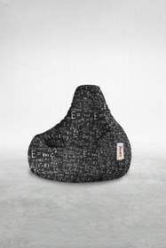 Resim earmut Damla Xl Premium Tasarım Emc2 Siyah Desenli Armut Koltuk 