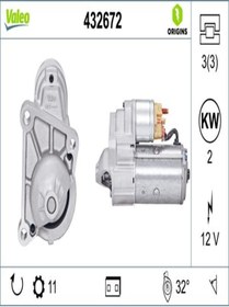 Resim Valeo 432672 Mars Motoru 12v 11 Dis 2.2 Kw Renault Kangoo 1.9 Dti 98-08 35601764 7700113209 (WA352667) 