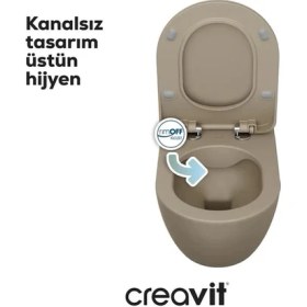 Resim Creavit FE322 Free Rim-Off Kanalsız Asma Klozet Cappucino Mat 