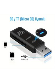 Resim Mabs Tech USB 3.0 Micro SD/TF Çoklu Kart Okuyucu Adaptör (Siyah) Kamera Hafızasından Fotoğraf Ve Veri Aktarma 