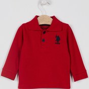 Resim U.s. Polo Assn Lisanslı Classic Kırmızı Erkek Bebek Uzun Kol Yakalı Sweatshirt 