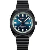 Resim Curren Takvim Çelik Kayış İş Kuvars Erkek İzle Siyah Mavi Çok Renkli 