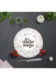 Resim Cam Kesme Tahtası - Cam Kesme Tablası Music Time Çap32cm 