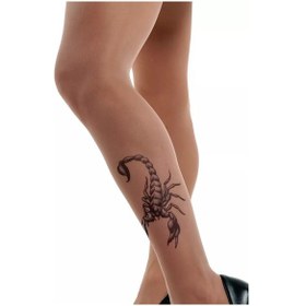 Resim Stop Tattoo Akrep Dövmeli Tayt 253744715 Bej 