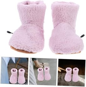 Resim FRCOLOR 1çift Usb Şarjlı Peluş Isıtıcı Ayakkabılar Konforlu Isıtmalı Tabanlıklar Kışın Sıcak Tutma İçin Uygun Ev Ofis Yurt Kullanımı 