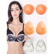 Resim Görünmez Bikini Kendinden Yapışkanlı Kalınlaştırılmış Sütyen İçi - Kalp Kesikleriyle Abalon Silikon Göğüs Pedleri, Sütyen, İç Giyim, Lingerie için Esnek Rahat Uygunluk - Düz Renk Tasarım, Lingerie Geliştirme, Kalp Kesikli Tasarım, Esnek Uygunluk 