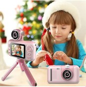 Resim Xindoker Çocuklar İçin 180 Derece Dönebilen 20mp 1080p Pembe Fotoğraf Makinesi - Eğlenceli Oyunlar Ve Çıkartmalar Dahil 